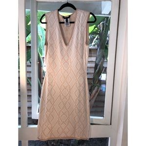 BCBG Pink & Cream Bandage Dress